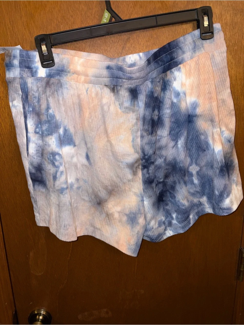 Rue21 Blue and Peach Tie-Dye Ribbed Lounge Shorts